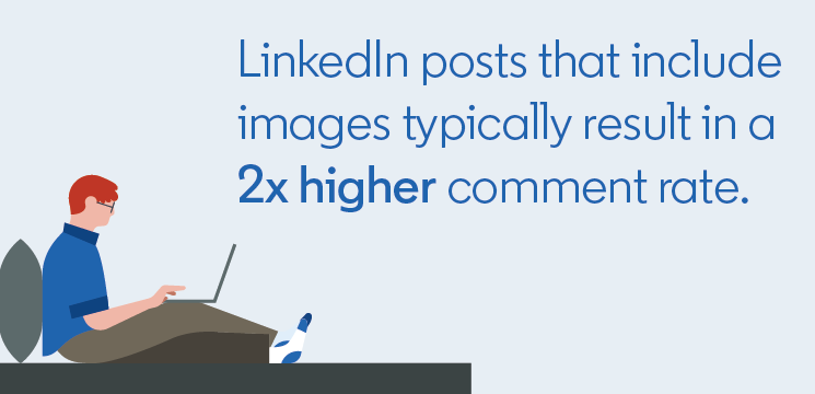 LinkedIn posts that include images typically result in a 2x higher comment rate.